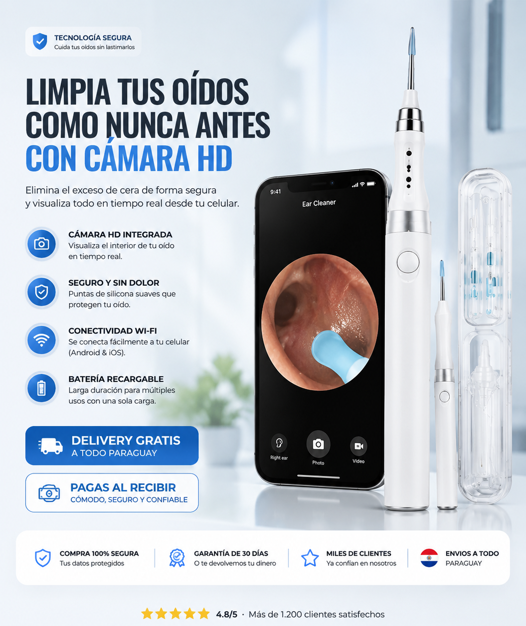 LIMPIADOR DE OIDOS CON CAMARA HD